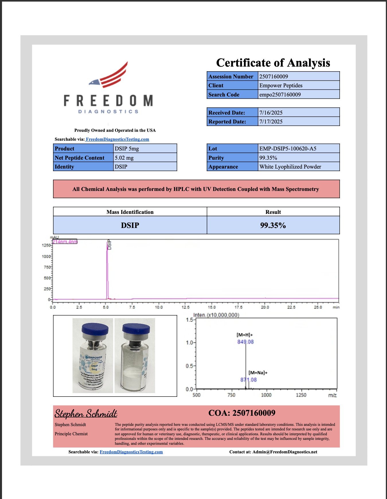 DSIP 5mg (Delta Sleep-Inducing Peptide) - Empower Peptides