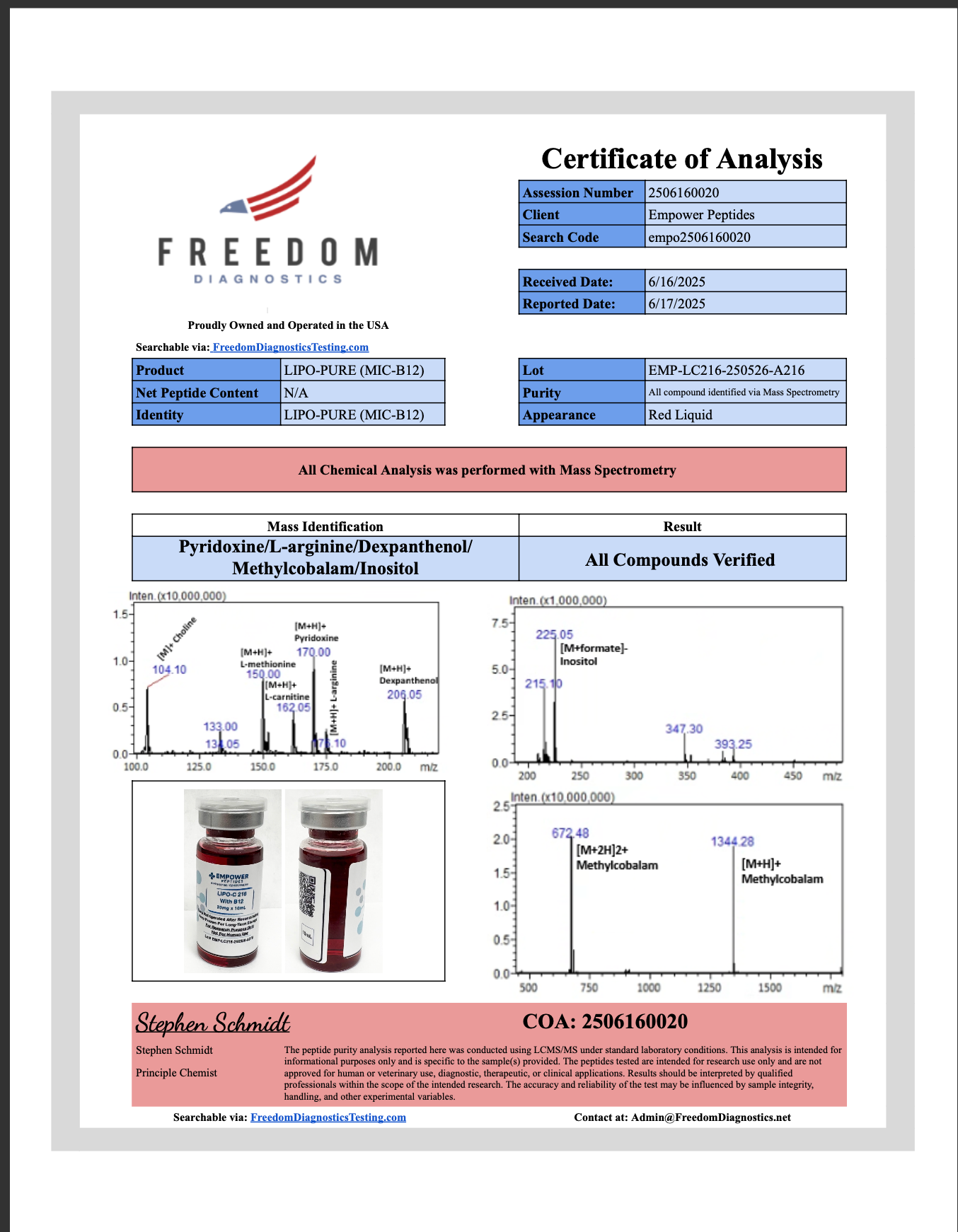 LIPO-C (LC216) 20mg x 10mL - Empower Peptides