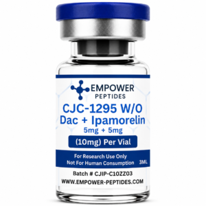 CJC-1295 No DAC and Ipamorelin combined research peptide vial studied for growth hormone–related receptor signaling pathway research