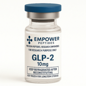 Vial of GLP-2 10mg research peptide from empower peptides