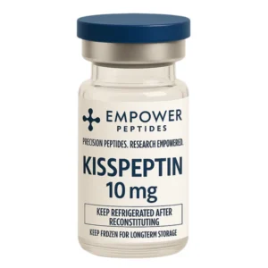 Kisspeptin research peptide vial studied for its role in hypothalamic–pituitary signaling pathway