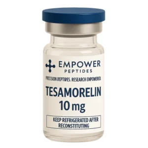 Tesamorelin research peptide vial for in vitro laboratory use