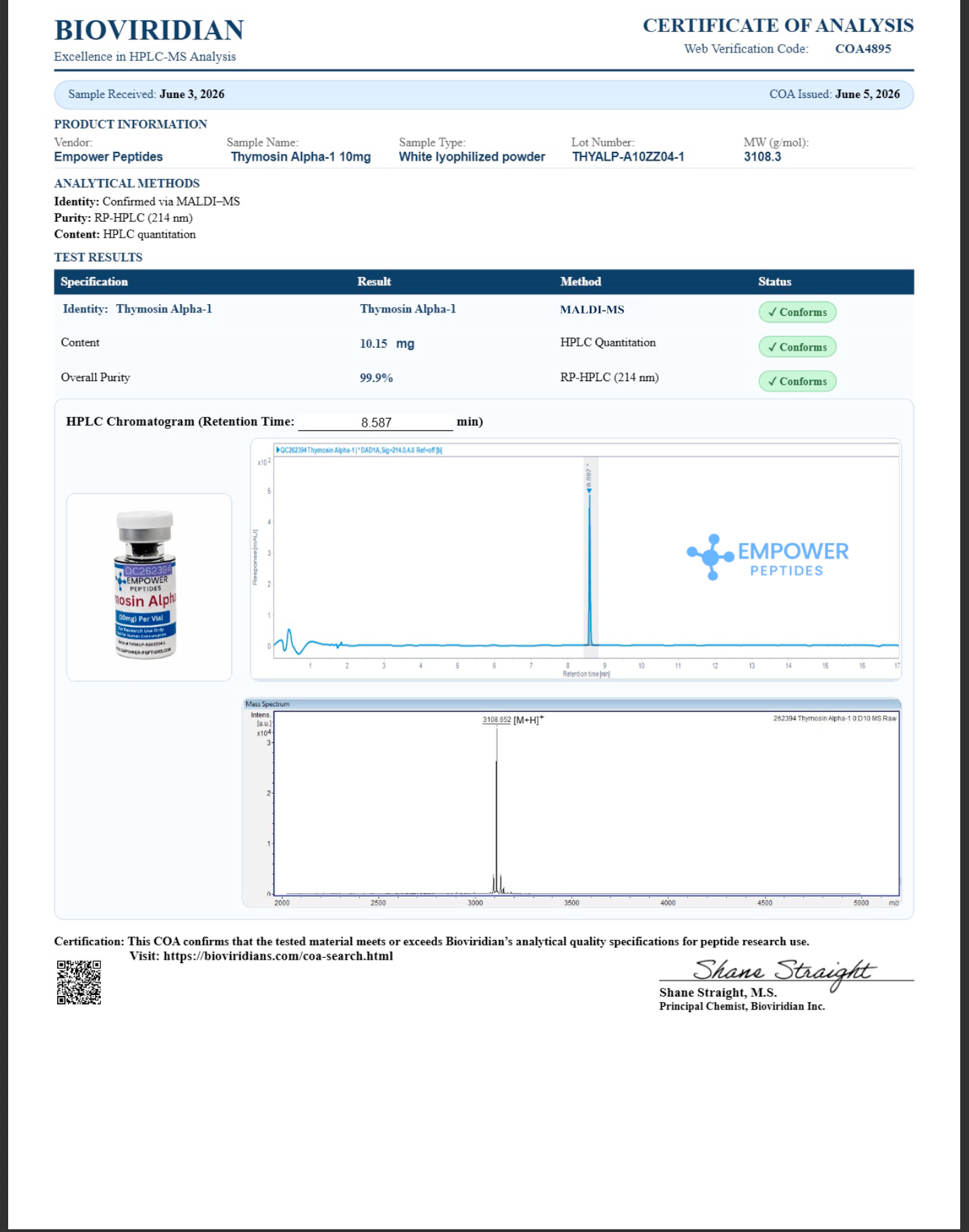 Thymosin Alpha-1 2 Thymosin Alpha 1 coa