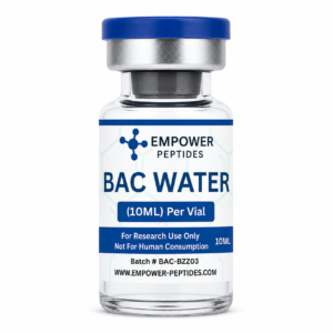 Bacteriostatic water research supply vial used as a laboratory diluent and solvent for in vitro research applications